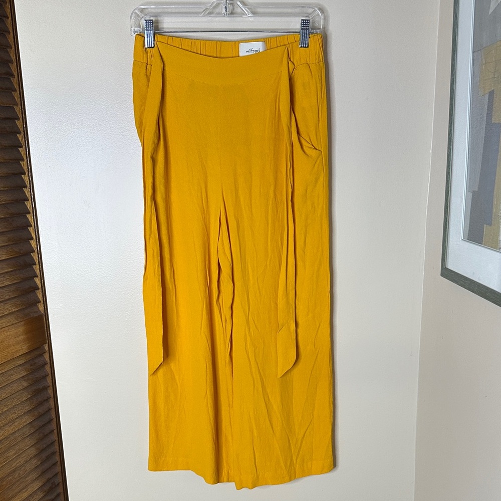 Wilfred Mustard Yellow Wide-Leg Pants